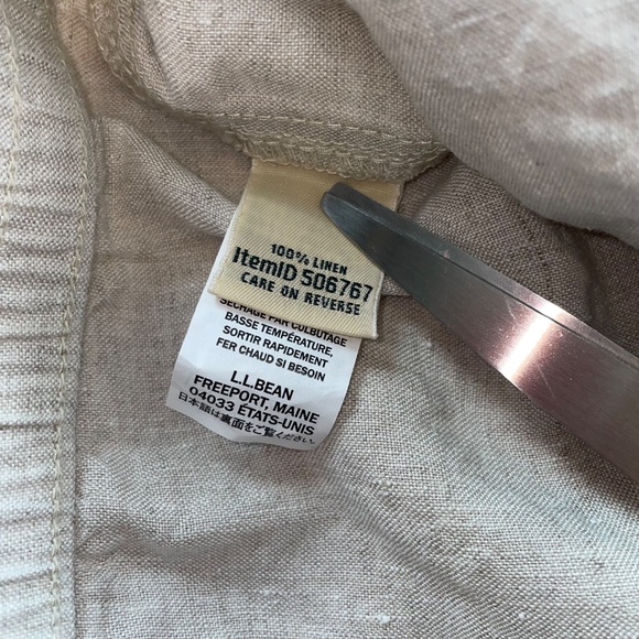 L.L. Bean Premium Linen Breezy Pull On Pant Tan Khaki Washable Size 10 - Picture 4 of 9